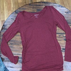 A:glow maternity xs long sleeve dark red shirt